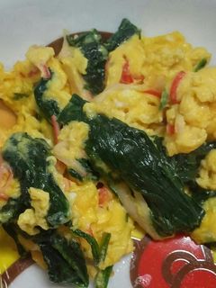 ほうれん草&カニカマの卵炒め-レシピのメイン写真
