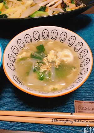 簡単！ニンニクネギ炒め卵中華スープ♬-レシピのメイン写真