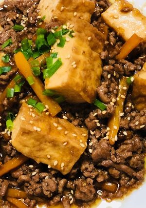 今日の大皿♡厚揚げ豆腐のそぼろあんかけ♬-レシピのメイン写真