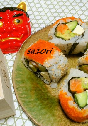 鮮やかサーモンのカリフォルニアロール！-レシピのメイン写真