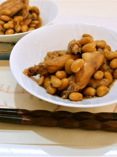 コラーゲンタップリ♪手羽中と大豆の煮物♪-レシピのメイン写真