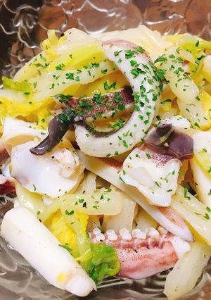 スルメイカと白菜のレモンオイル和え-レシピのメイン写真