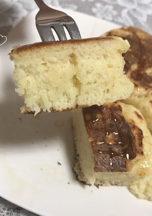 簡単 分厚い もちもち豆腐パンケーキ ♡-レシピのメイン写真