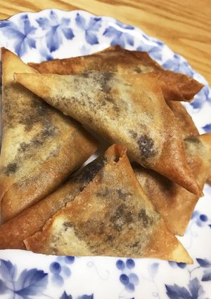 パリパリの和スイーツ☆あんこの三角春巻き-レシピのメイン写真