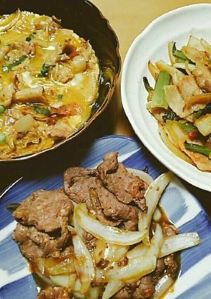 朝作る!夕食の肉のおかず3品-レシピのメイン写真