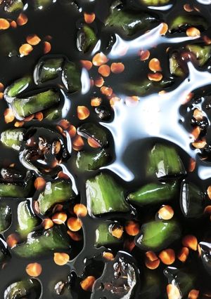 青唐辛子の醤油漬け(濃口醤油+にんにく)-レシピのメイン写真