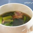 セロリの葉とベーコンのコンソメスープ