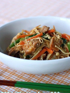 漬け込み豚肉とえのきの韓国風おかず-レシピのメイン写真