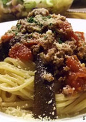 なすと挽き肉のトマトベースパスタ♪-レシピのメイン写真