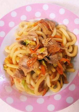 すぐ出来る‼　簡単過ぎる焼きうどん　-レシピのメイン写真