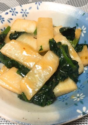 長芋とほうれん草のピリ辛味噌炒め-レシピのメイン写真