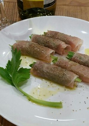 セロリの葉で♪クリームチーズの生ハムまき-レシピのメイン写真