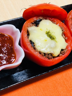 崩れない♬丸ごとトマトの肉詰め♡-レシピのメイン写真