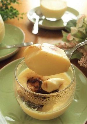 卵１個で♪　チョコ入り　ホットプリン-レシピのメイン写真