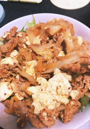 豆腐でカサ増し 豚キムチ-レシピのメイン写真