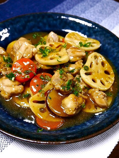 簡単!鶏根菜の黒酢炒め-レシピのメイン写真