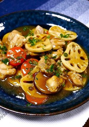 簡単!鶏根菜の黒酢炒め-レシピのメイン写真
