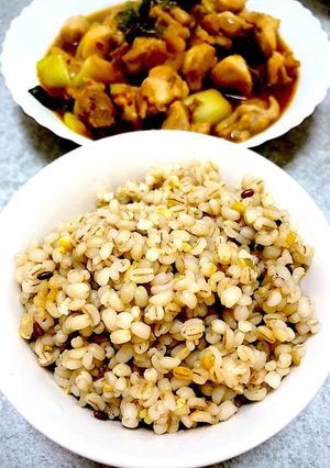 白米代わり食物繊維が豊富なもち麦ごはん♡-レシピのメイン写真