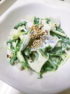 れんこんと水菜の粒マスタード和え-レシピのメイン写真