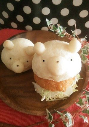 くまぱん♡くまバーガー♡くまサンド♡-レシピのメイン写真