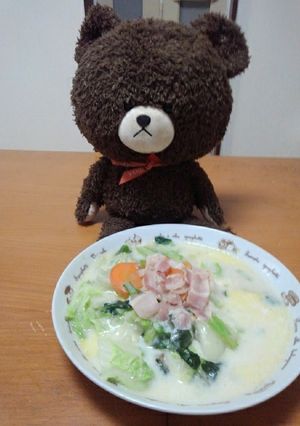 ベーコンと白菜等の簡単クリームスープ！☆-レシピのメイン写真