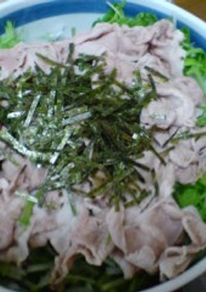ピリ辛！水菜と豚肉のしゃぶしゃぶ風サラダ-レシピのメイン写真
