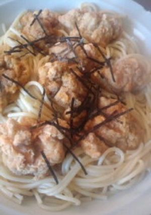 鶏の素揚げと、醤油わさびのぺペロンチーノ-レシピのメイン写真