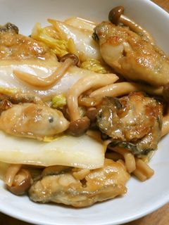 牡蠣が旨っ!!牡蠣と白菜の炒め物-レシピのメイン写真