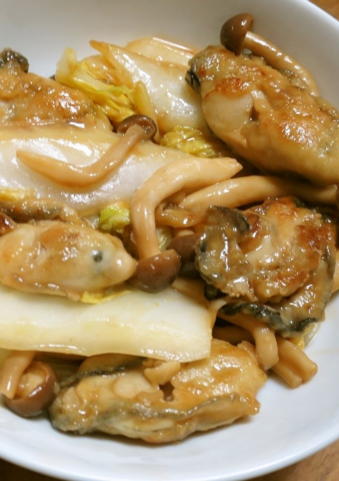 牡蠣が旨っ！！牡蠣と白菜の炒め物-レシピのメイン写真