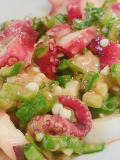 タコとオクラの味噌 生姜ネバネバ 和え-レシピのメイン写真