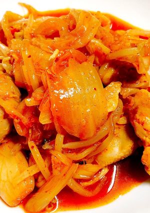 超楽々 鶏キムチ炒め 作ります-レシピのメイン写真