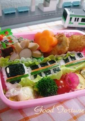 キャラ弁☆電車おにぎり弁当-レシピのメイン写真
