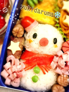 ゆきだるま の キャラ弁♡-レシピのメイン写真