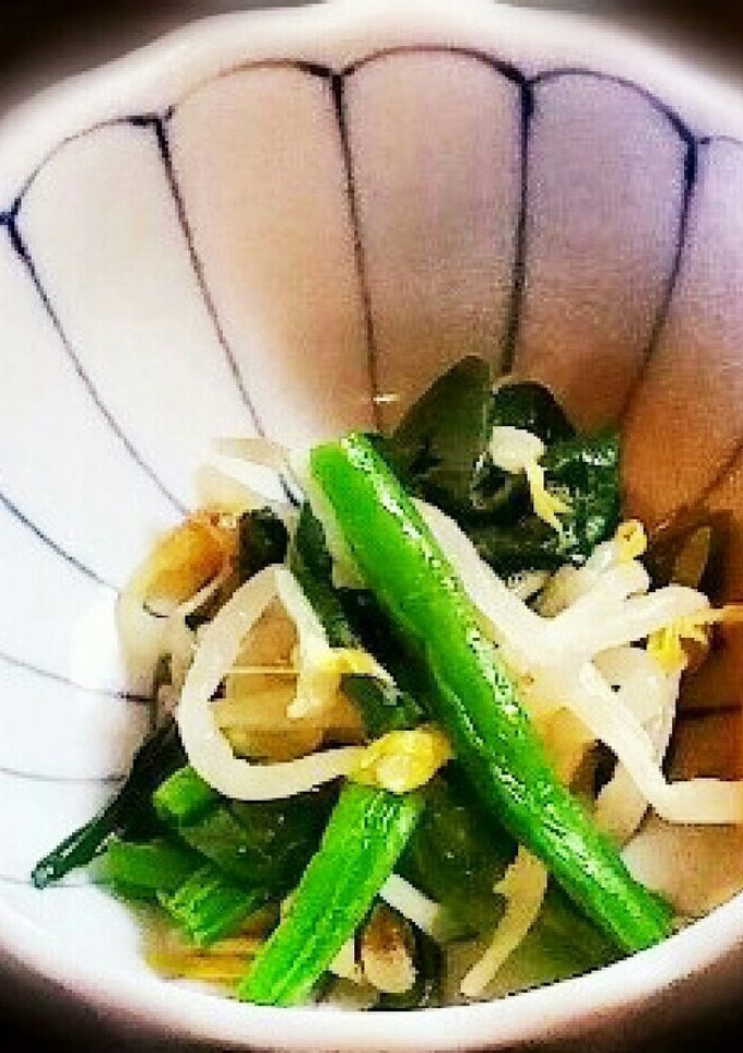 もやしとインゲンほうれん草の簡単あえもの-レシピのメイン写真