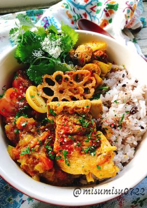 スペアリブの無水カレーで雑穀ボウル-レシピのメイン写真