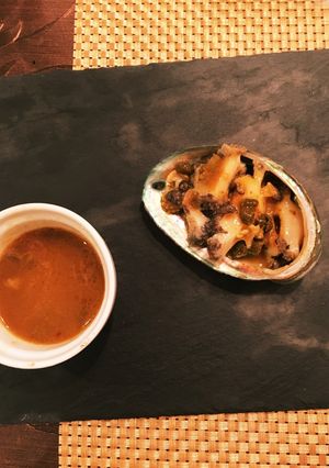 アワビのステーキ肝ソースがけ-レシピのメイン写真