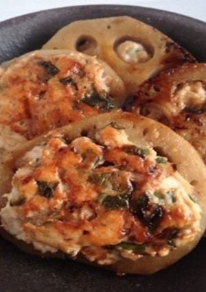 簡単給食　れんこんとつくねの甘辛焼き-レシピのメイン写真