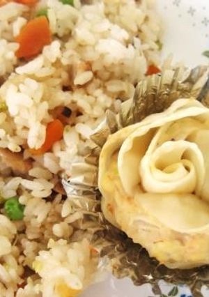 簡単給食　えびと豆腐の薔薇ぎょうざ☆-レシピのメイン写真