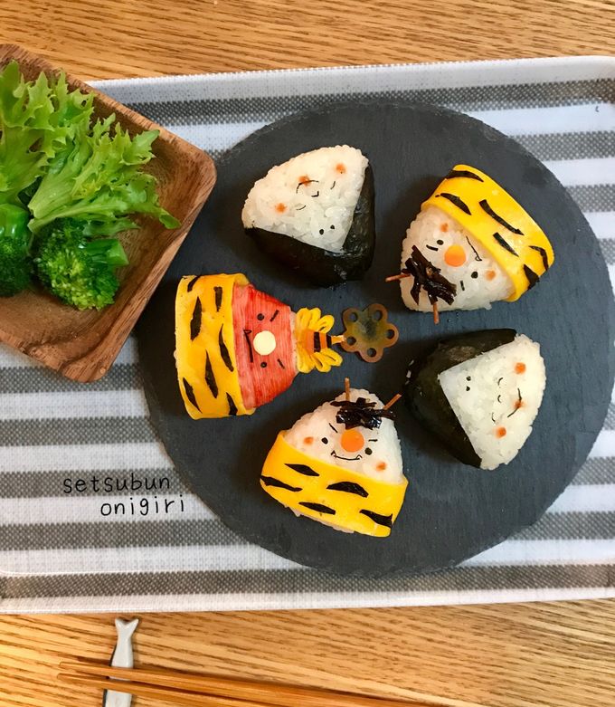 節分おにぎり♪♪鬼とおかめさん♪♪ by emu430 【クックパッド】 簡単