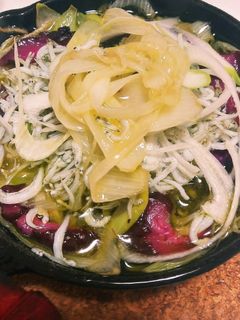 しらすとしば漬けのアヒージョ-レシピのメイン写真