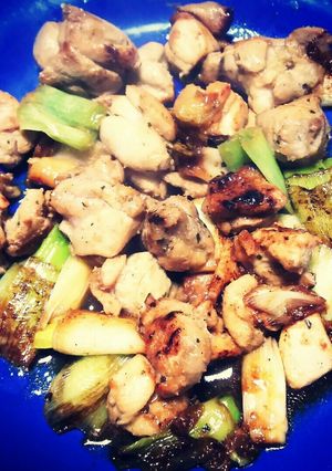 鶏モモ肉の串無し『ねぎま』、ニンニク味！-レシピのメイン写真