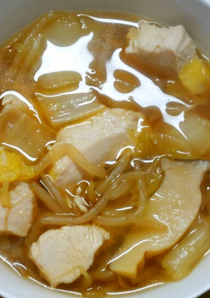 白菜ともやし鶏むね肉のスープ煮～和風味～-レシピのメイン写真