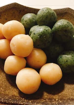 無添加♬ モチモチ2色団子-レシピのメイン写真