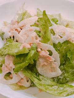 レタスと蓮根の、和風ツナマヨサラダ!-レシピのメイン写真