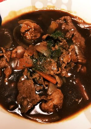 余った薄切り肉+ハンバーグタネでシチュー-レシピのメイン写真