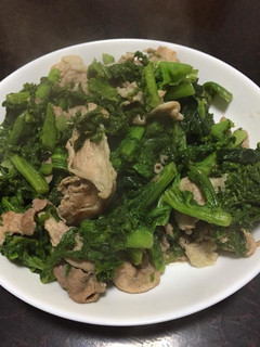 農家の食卓〜わさび菜の豚肉炒め〜-レシピのメイン写真
