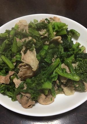 農家の食卓〜わさび菜の豚肉炒め〜-レシピのメイン写真