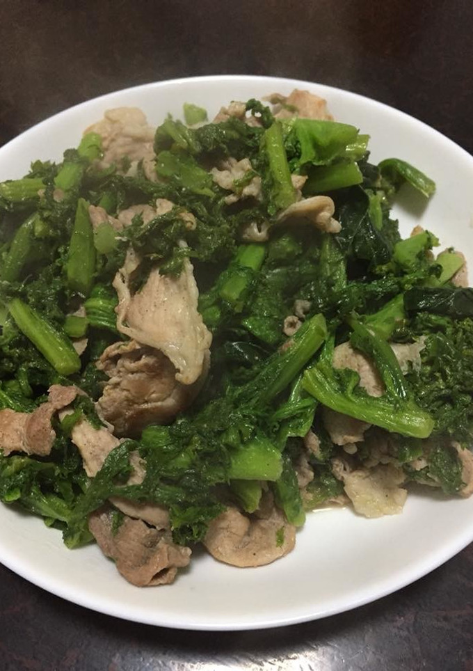 農家の食卓〜わさび菜の豚肉炒め〜-レシピのメイン写真