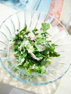 簡単副菜☆大根の葉とツナ缶のレモン和え-レシピのメイン写真