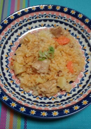 簡単・鶏肉と野菜のスパイシー炊き込みご飯-レシピのメイン写真